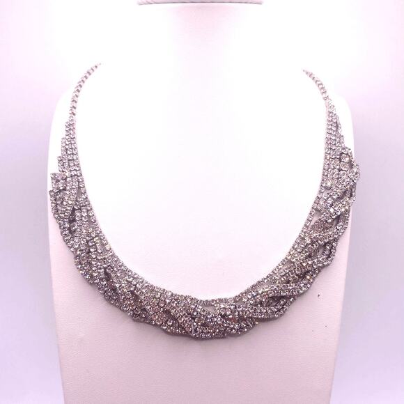 Vintage Charming Charlie Full Rhinestones Collar Necklace - Picture 2 of 7